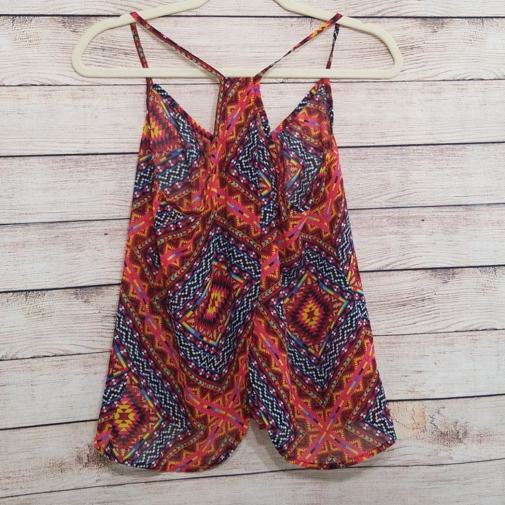 ❣SALE❣NWOT ARIZONA  Chiffon Swing Tank Aztec Print - Picture 4 of 8